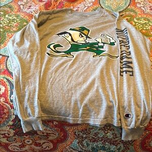 Gray Notre Dame Long Sleeve Shirt
